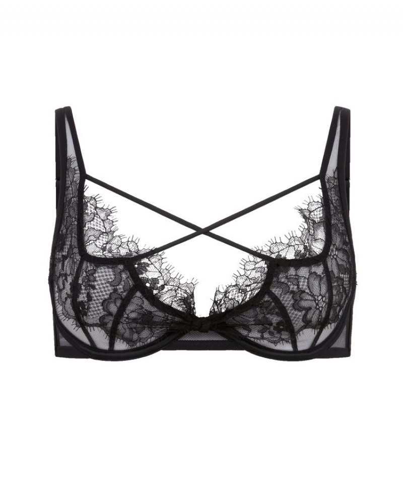 Agent Provocateur Palma Plunge Underwired Bra レディース ブラ 黒 日本 | G7O-8765