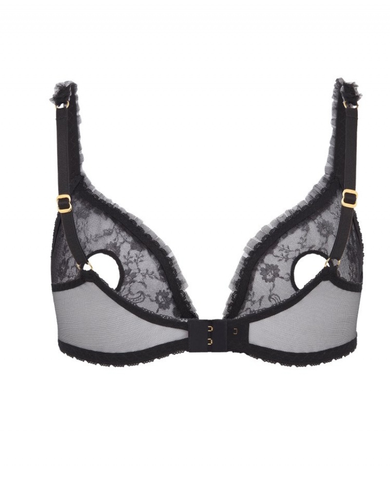 Agent Provocateur Perle Peephole Underwired Plunge Bra レディース ランジェリー 黒 日本 | N3G-3607