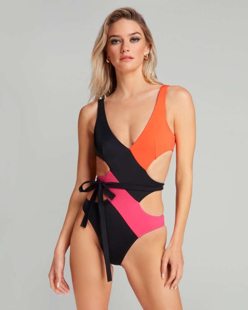 Agent Provocateur Racy Swimsuit レディース 水着 Black/Pink/Orange 日本 | Y1G-2835