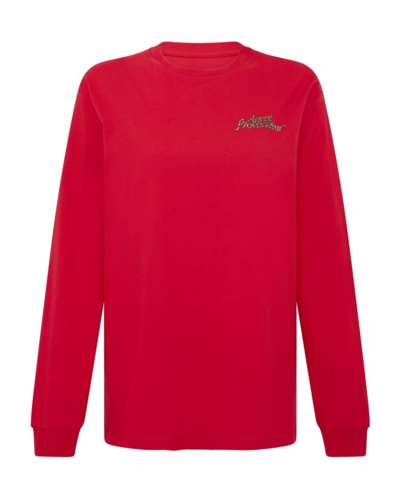 Agent Provocateur Rayley Long Sleeve T-Shirt レディース Tシャツ Red/Leopard 日本 | Z6H-8184