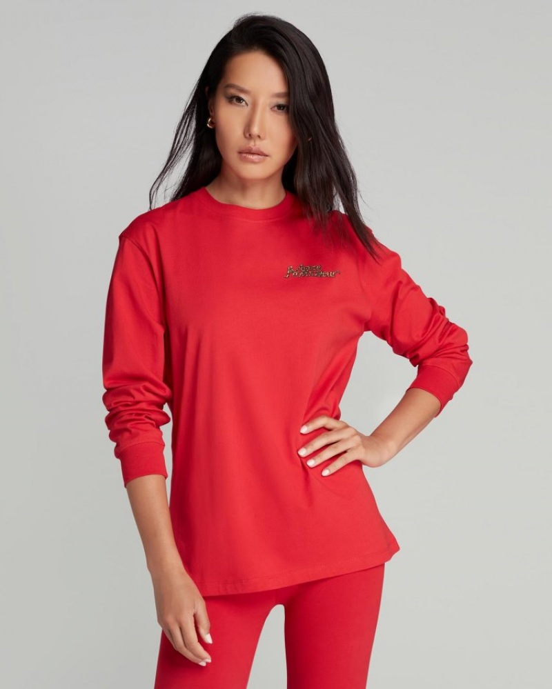 Agent Provocateur Rayley Long Sleeve T-Shirt レディース Tシャツ Red/Leopard 日本 | Z6H-8184