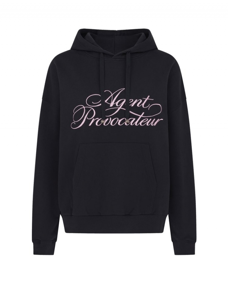 Agent Provocateur Rayley Oversized Hoodie レディース パーカー 黒 日本 | T4R-7287