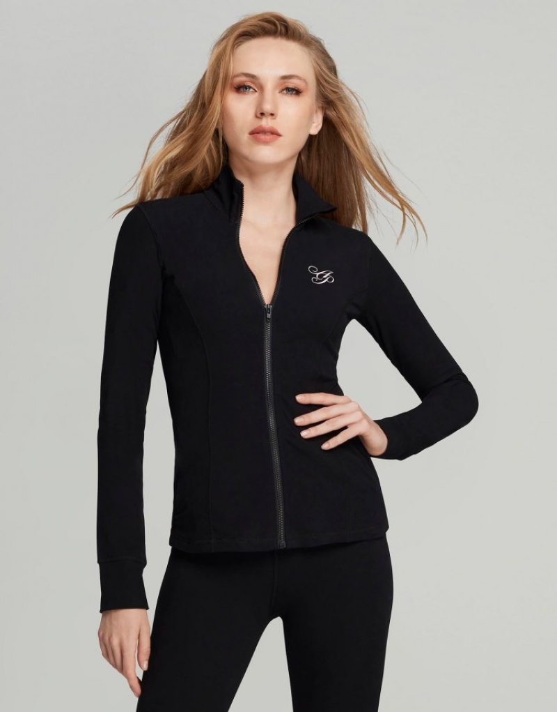 Agent Provocateur Rayley Zip Up Top レディース ラウンジウェア 黒 日本 | S4Z-0719