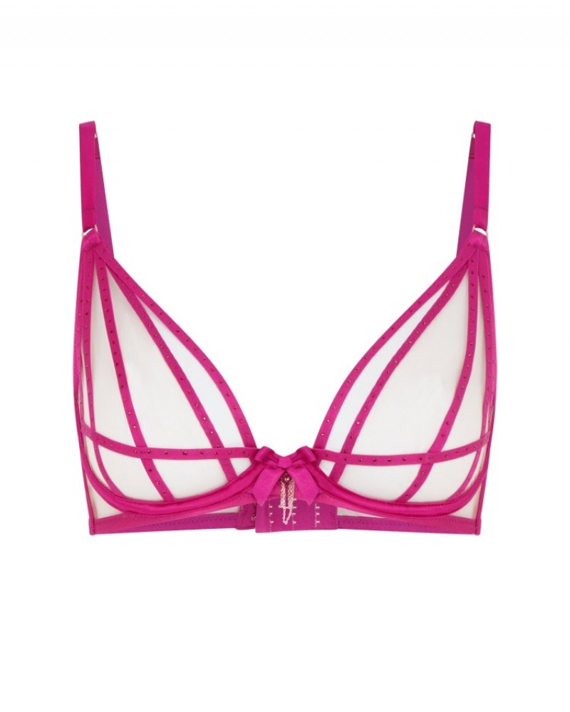 Agent Provocateur Rubi Plunge Underwired Bra レディース ブラ Magenta/Sand 日本 | R6T-8952