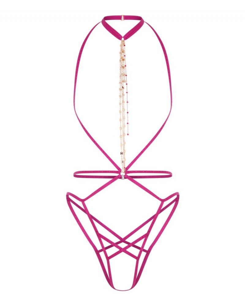 Agent Provocateur Rubi Waspie レディース アクセサリー Magenta/Sand 日本 | G9J-3570