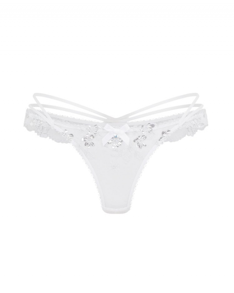 Agent Provocateur Skylee ひも レディース Tバック White/Silver 日本 | C3D-8777