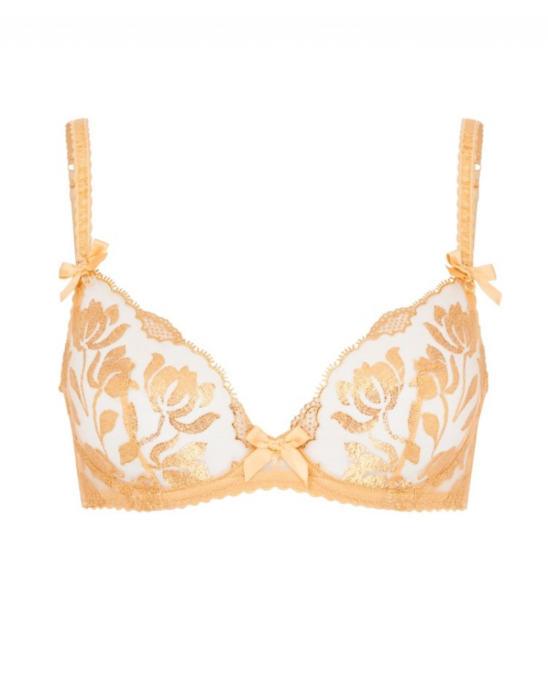 Agent Provocateur Sparkle Plunge Underwired Bra レディース ブラ ゴールド 日本 | E0G-1489