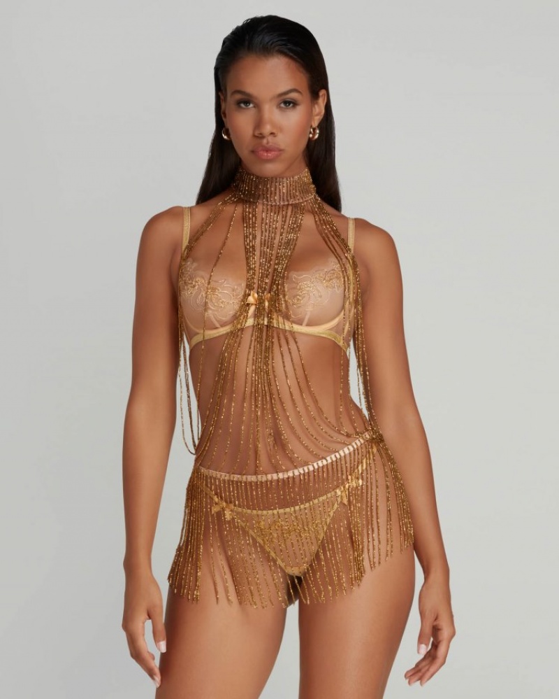 Agent Provocateur Yarolika Playsuit レディース プレイスーツ Gold/Sand 日本 | H8V-1540