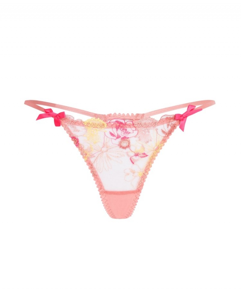 Agent Provocateur Zuri ひも レディース Tバック Dusky Pink/Yellow 日本 | Y9F-0123